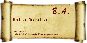 Balla Aniella névjegykártya